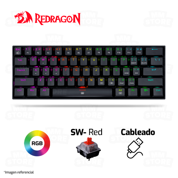 TECLADO REDRAGON DRAGONBORN K630 | ESPAÑOL | MECANICO | SW-RED | RGB | NEGRO