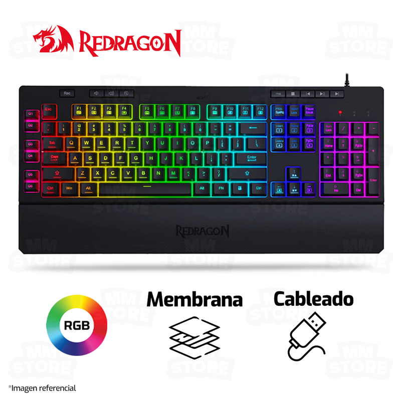 TECLADO REDRAGON SHIVA K512 | SEMI-MECANICO | RGB | NEGRO