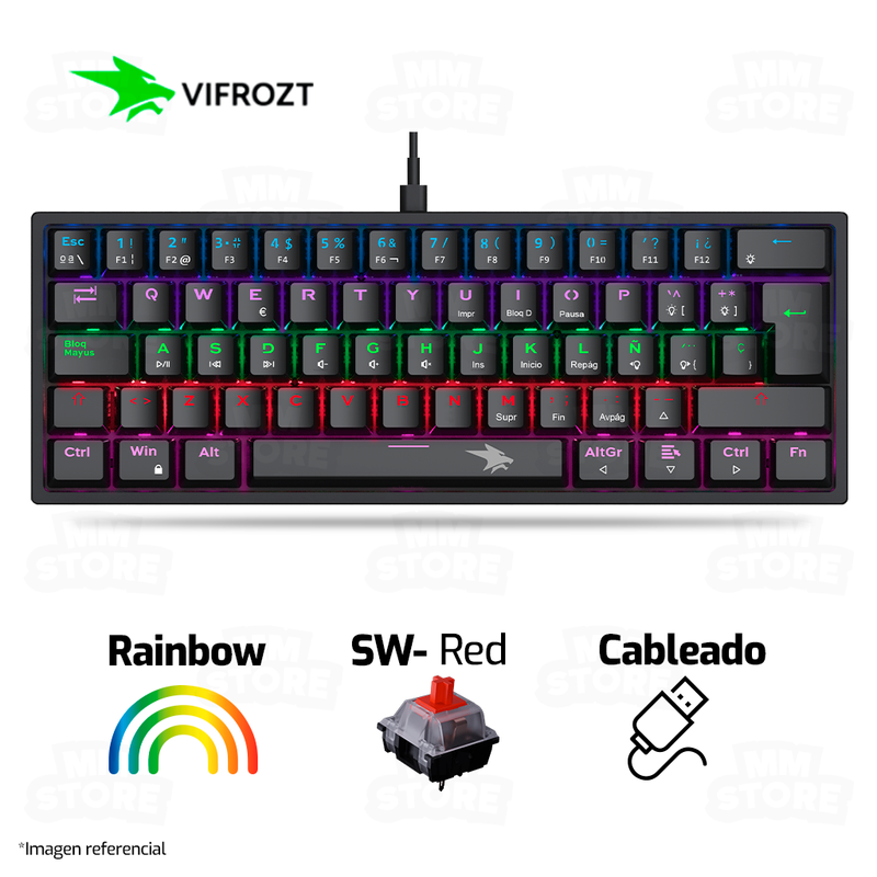 TECLADO VIFROZT BERSERKER MINI | MECANICO | SW-RED | RAINBOW | NEGRO