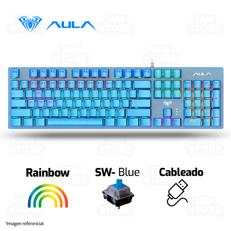 TECLADO AULA S2022 | MECANICO | SW-BLUE | RAINBOW | AZUL