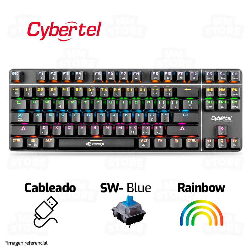 TECLADO CYBERTEL EXPLORER CBX GK1002 | MECANICO | SW-BLUE | RAINBOW