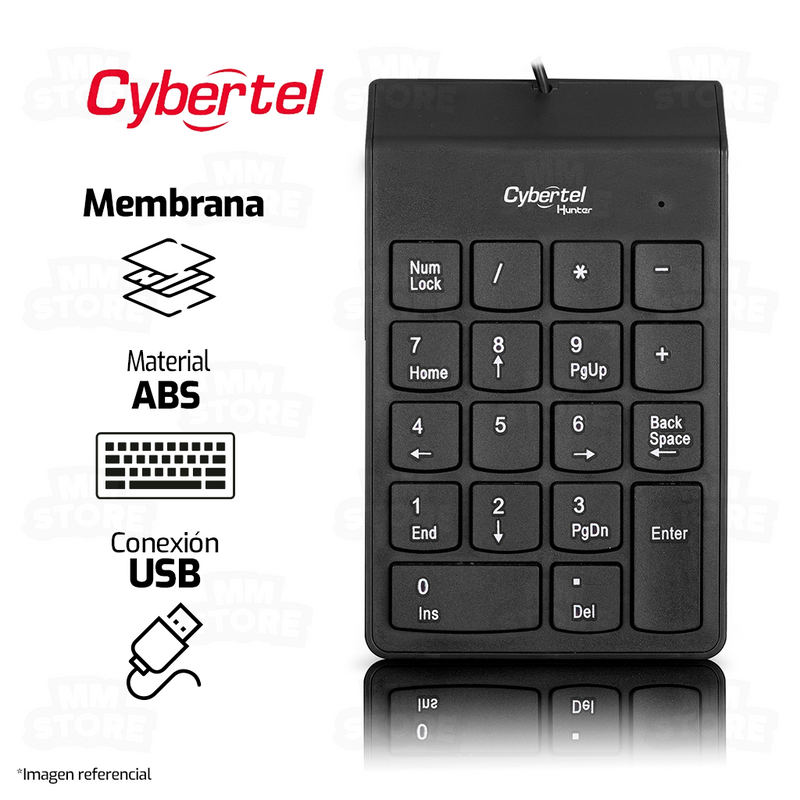 TECLADO CYBERTEL HUNTER CYB K303 | TECLADO NUMERICO | USB | NEGRO