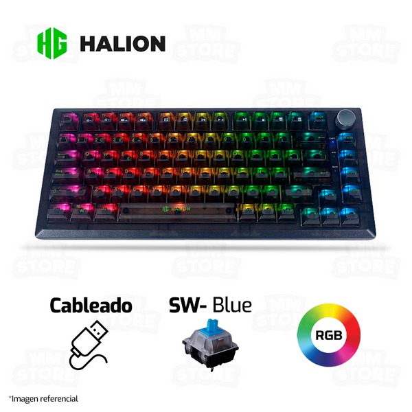 TECLADO HALION GASKET HA-K751 | MECANICO | SW-BLUE | RGB