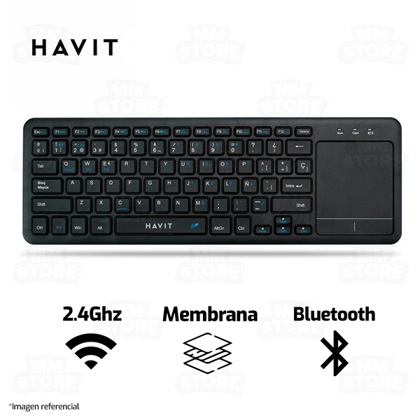 TECLADO HAVIT KB234WB CON TOUCH PAD | INALAMBRICO - BLUETOOTH | MEMBRANA