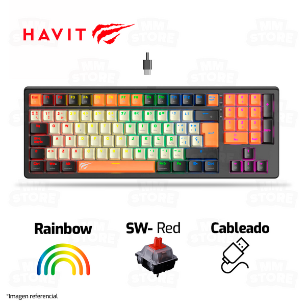 TECLADO HAVIT KB512L | MECANICO | SW-RED | RAINBOW