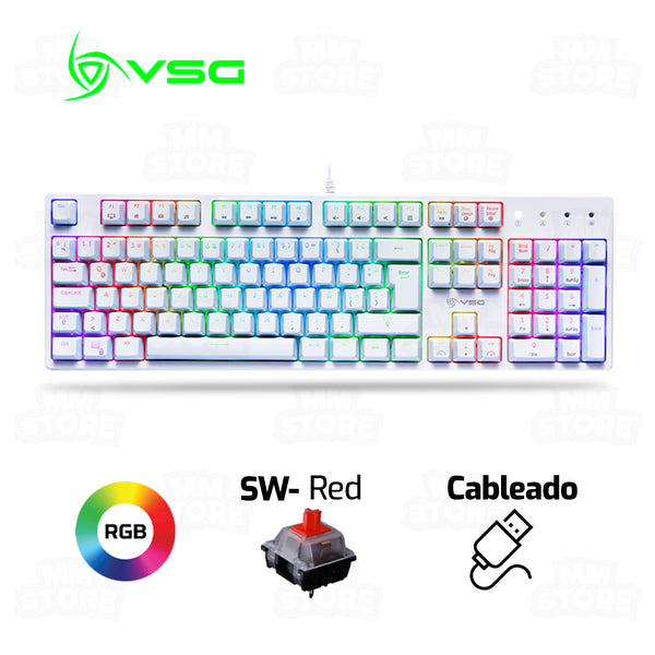 TECLADO VSG ALNILAM | MECANICO | SW-RED | RGB | BLANCO