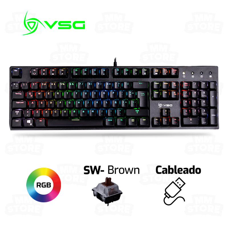 TECLADO VSG ALNILAM | MECANICO | SW-BROWN | RGB | NEGRO