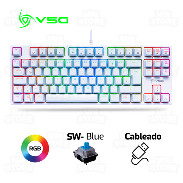 TECLADO VSG ALNITAK | MECANICO | SW-BLUE | RGB | BLANCO