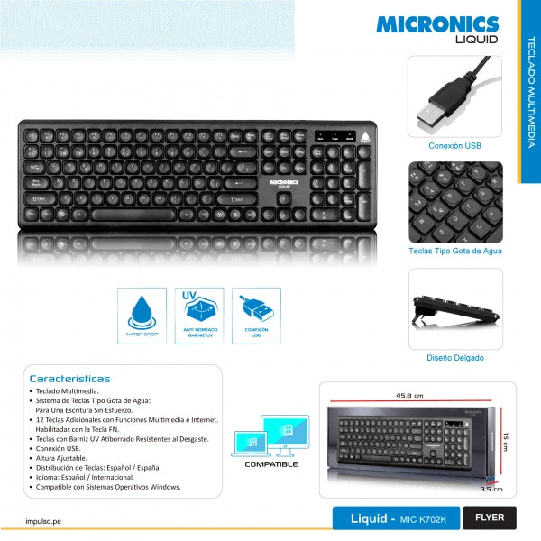 TECLADO MICRONICS LIQUID MIC K702K | MEMBRANA