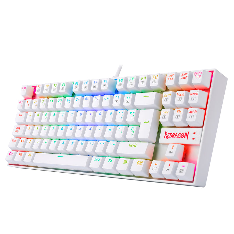 TECLADO REDRAGON KUMARA K552 | MECANICO | SW-RED | RGB | BLANCO