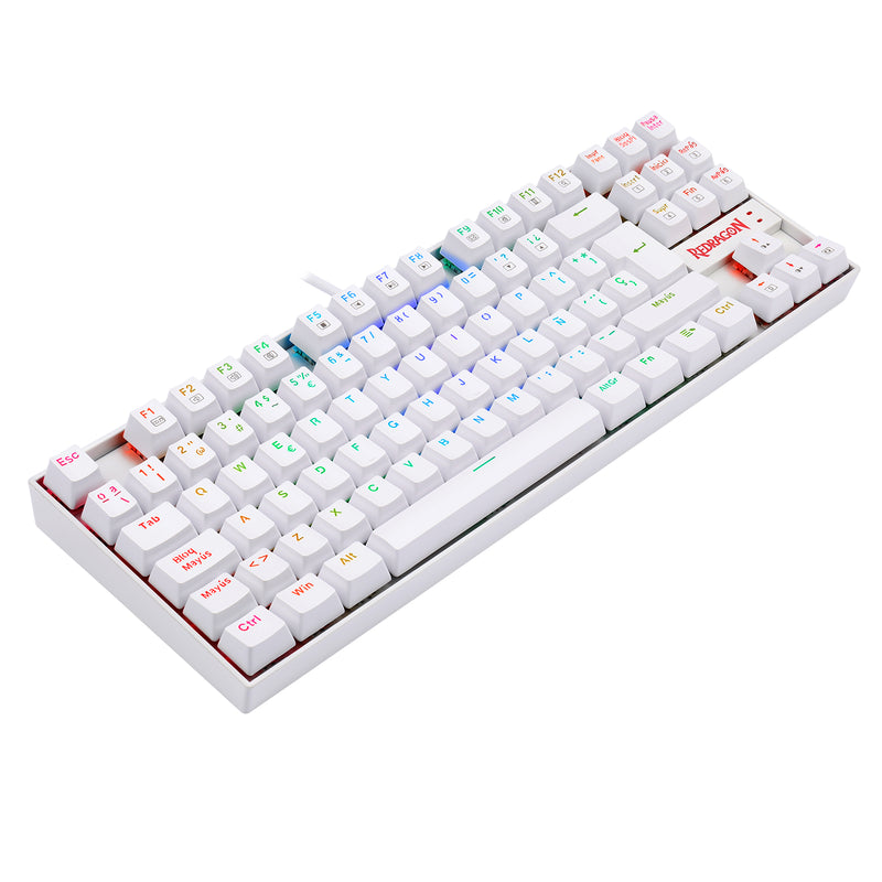 TECLADO REDRAGON KUMARA K552 | MECANICO | SW-BLUE | RGB | BLANCO