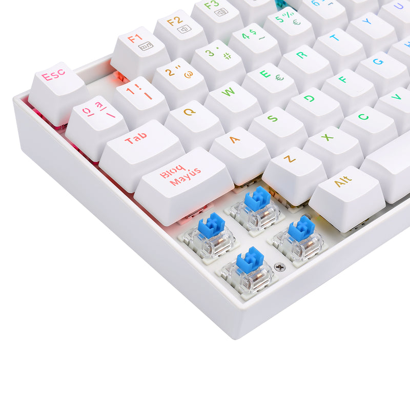 TECLADO REDRAGON KUMARA K552 | MECANICO | SW-BLUE | RGB | BLANCO