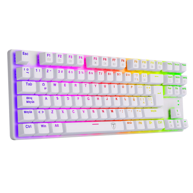 TECLADO T-DAGGER BORA T-TGK-315 | MECANICO | SW-BLUE | RGB | BLANCO