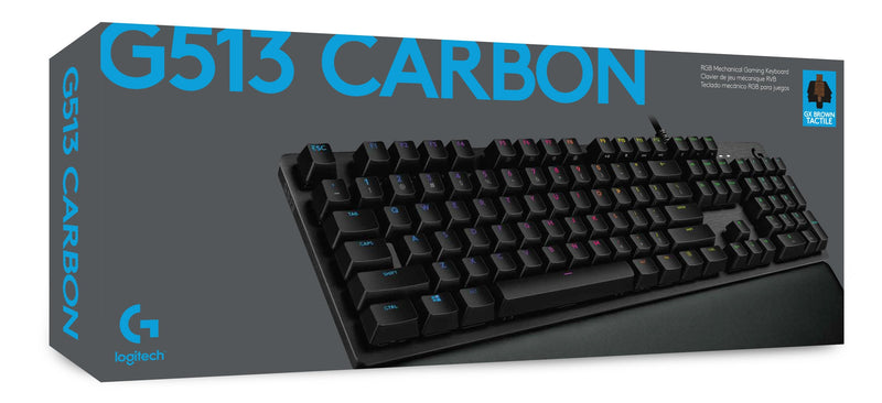 TECLADO LOGITECH G513 CARBON | MECANICO | SW-GX BROWN | RGB