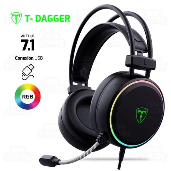 AUDIFONO T-DAGGER SONA T-RGH304 | USB | 7.1 | RGB | NEGRO