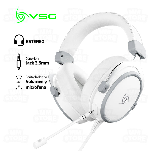 AUDIFONO VSG SINGULARITY Z | 3.5MM | ESTEREO | BLANCO