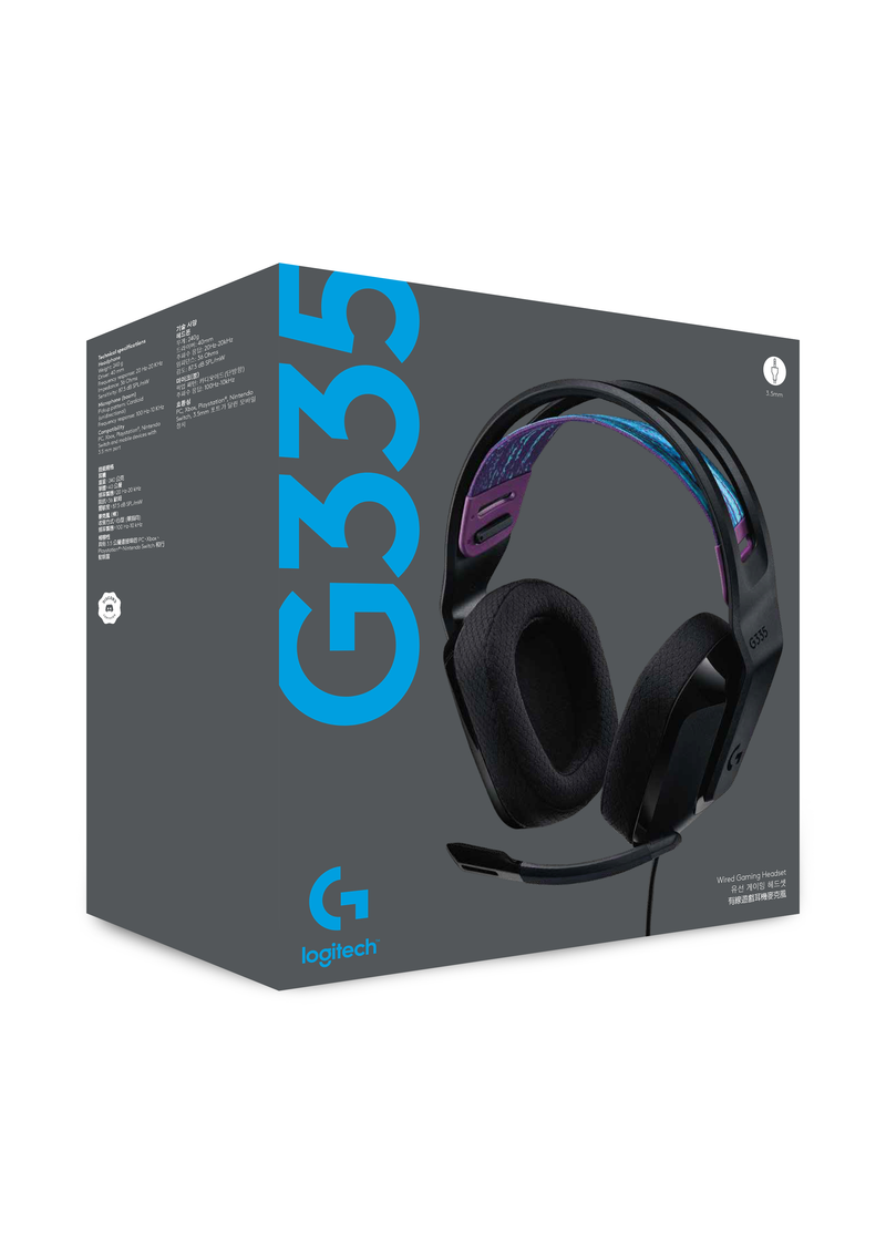 AUDIFONO LOGITECH G335 | 3.5MM | ESTEREO | NEGRO