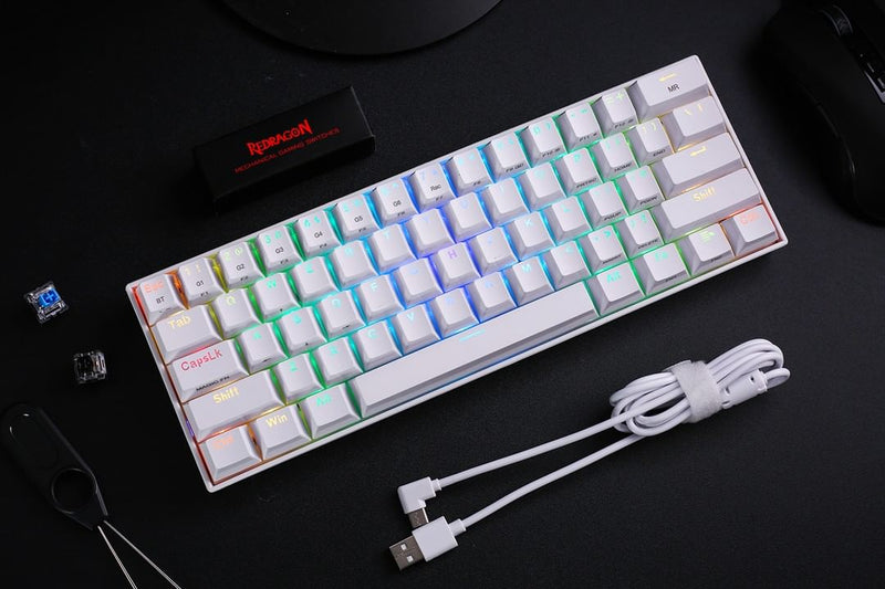 TECLADO REDRAGON DRACONIC K530 | BLUETOOTH | MECANICO | SW-BROWN | RGB | BLANCO