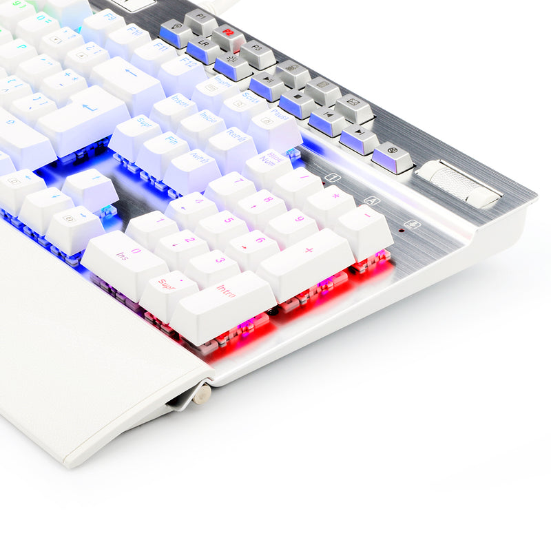 TECLADO REDRAGON YAMA WHITE K550 | MECANICO | SW-PURPLE | RGB | BLANCO