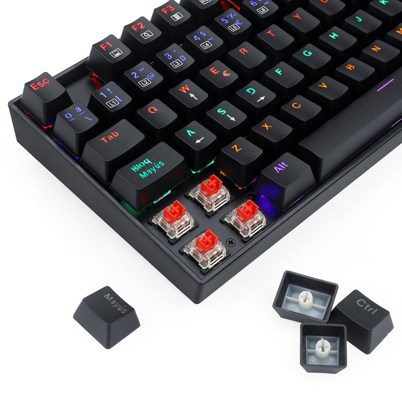 TECLADO REDRAGON KUMARA K552 | MECANICO | SW-RED | RAINBOW | NEGRO