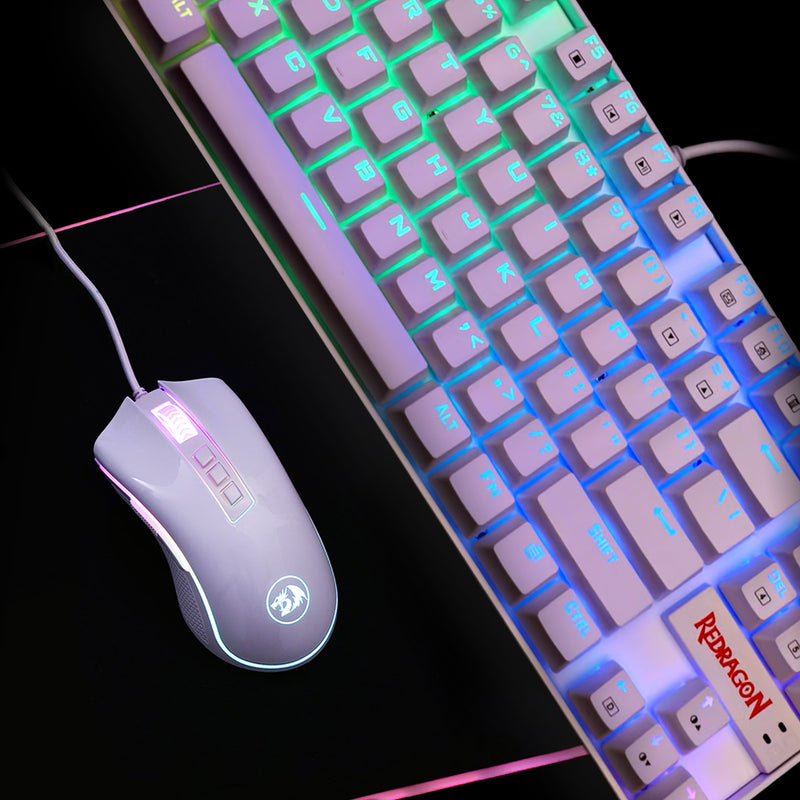 TECLADO REDRAGON KUMARA K552 | MECANICO | SW-RED | RGB | BLANCO