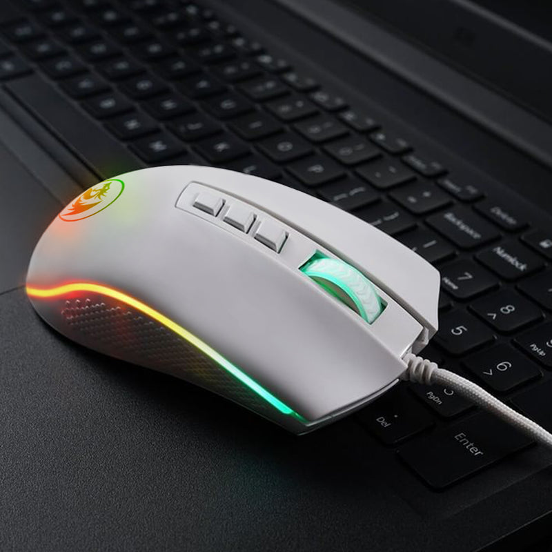 MOUSE REDRAGON COBRA CHROMA M711 | 10,000 DPI | RGB | BLANCO