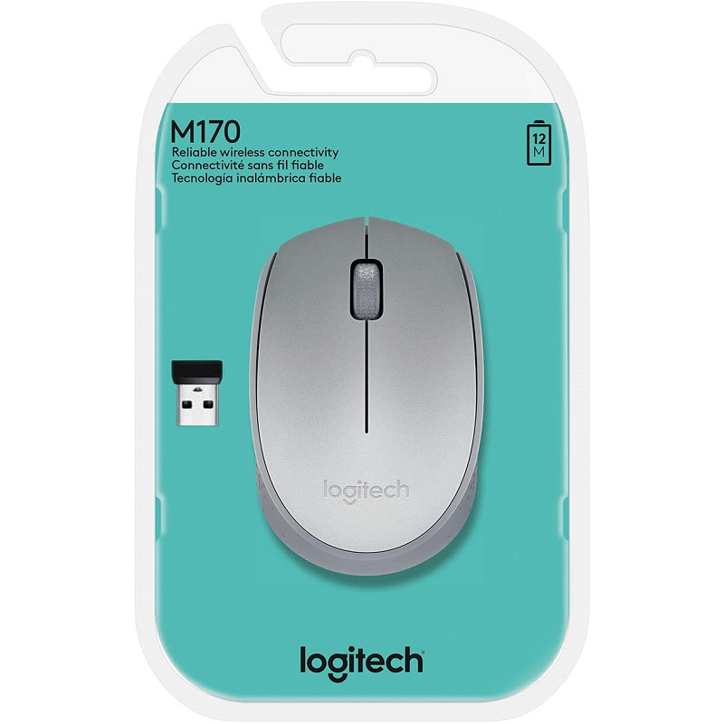 MOUSE LOGITECH M170 |INALAMBRICO | 1,000 DPI | PLATEADO