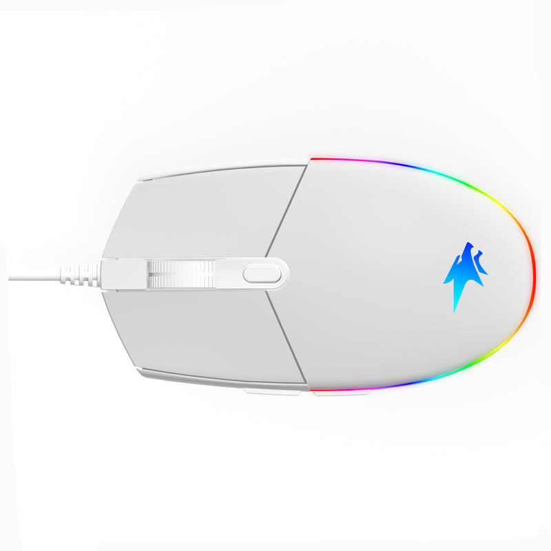 MOUSE VIFROZT VIKING | 12,800 DPI | RGB | BLANCO