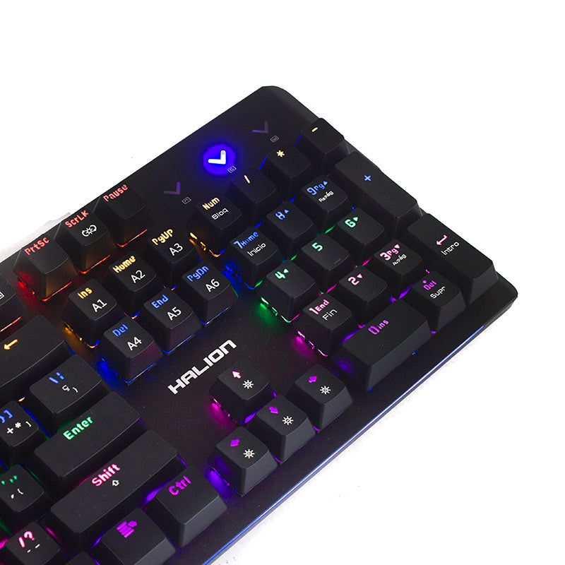 TECLADO HALION MUSTANG HA-K940 | MECANICO | SW-BLUE | RAINBOW