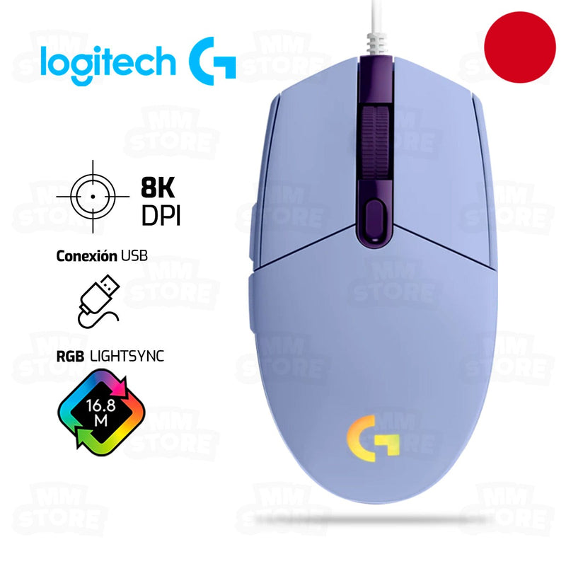 MOUSE LOGITECH G203 LIGHTSYNC | 8,000 DPI | RGB | LILA