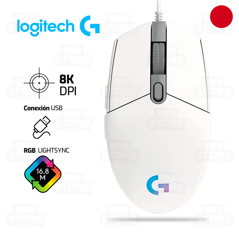 MOUSE LOGITECH G203 LIGHTSYNC | 8,000 DPI | RGB | BLANCO