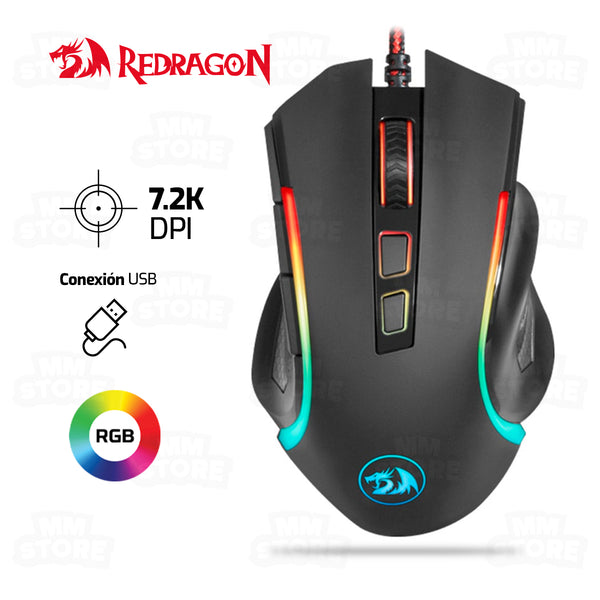 MOUSE REDRAGON GRIFFIN M607 | 7,200 DPI | RGB | NEGRO