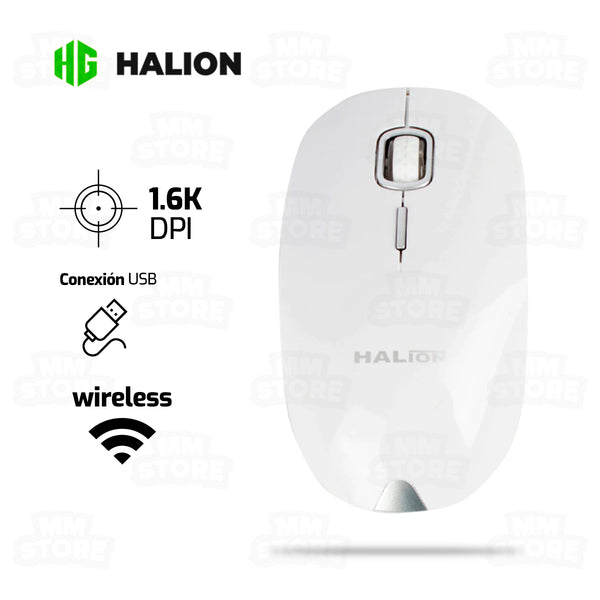 MOUSE HALION SHINE HA-M333W | INALAMBRICO | 1,600 DPI | BLANCO