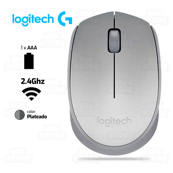 MOUSE LOGITECH M170 |INALAMBRICO | 1,000 DPI | PLATEADO