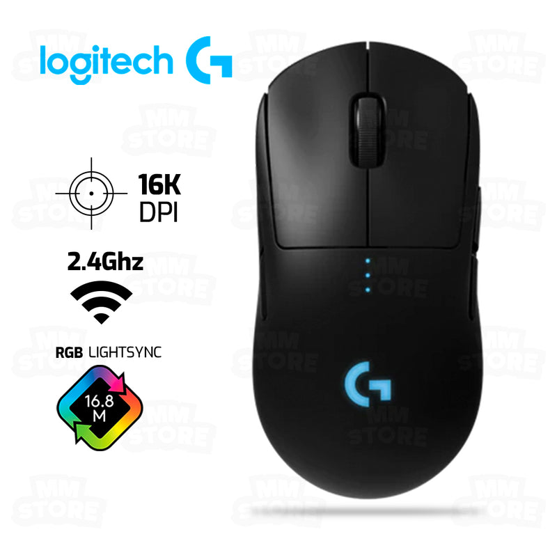 MOUSE LOGITECH GPRO | INALAMBRICO | AMBIDIESTRO | 16,000 DPI | RGB | NEGRO