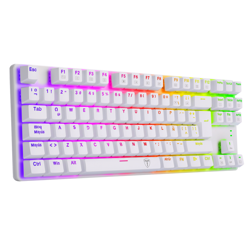 TECLADO T-DAGGER BORA T-TGK315 | MECANICO | SW-RED | RGB | BLANCO