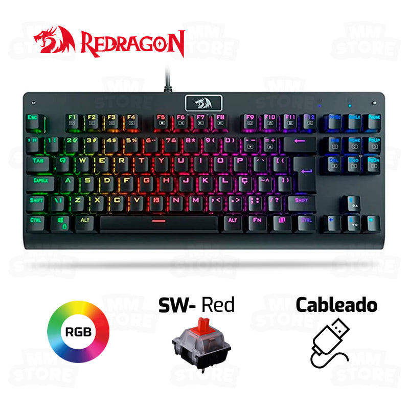 TECLADO REDRAGON DARK AVENGER K568 SW-RED + MOUSE REDRAGON K1NG M724 CABLEADO NEGRO