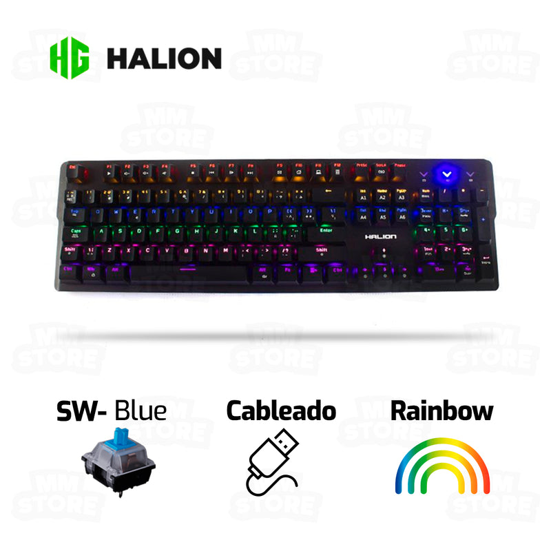 TECLADO HALION MUSTANG HA-K940 | MECANICO | SW-BLUE | RAINBOW