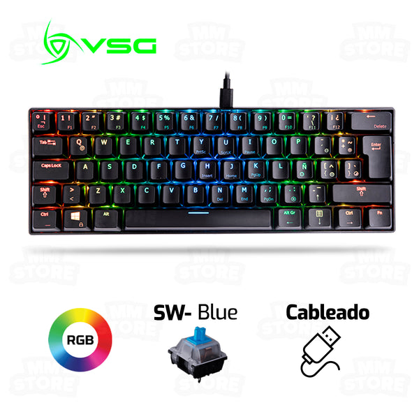 TECLADO VSG MINTAKA | MECANICO | SW-BLUE | RGB | NEGRO