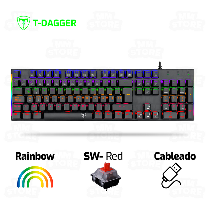 TECLADO T-DAGGER NAXOS | MECANICO | SW-RED | RAINBOW