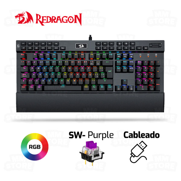 TECLADO REDRAGON YAMA BLACK K550 | MECANICO | SW-PURPLE | RGB | NEGRO